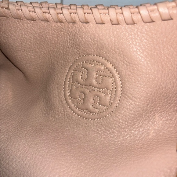 Tory Burch pale pink blush slouchy Marion pebbled leather large tote bag handbag - Picture 6 of 16